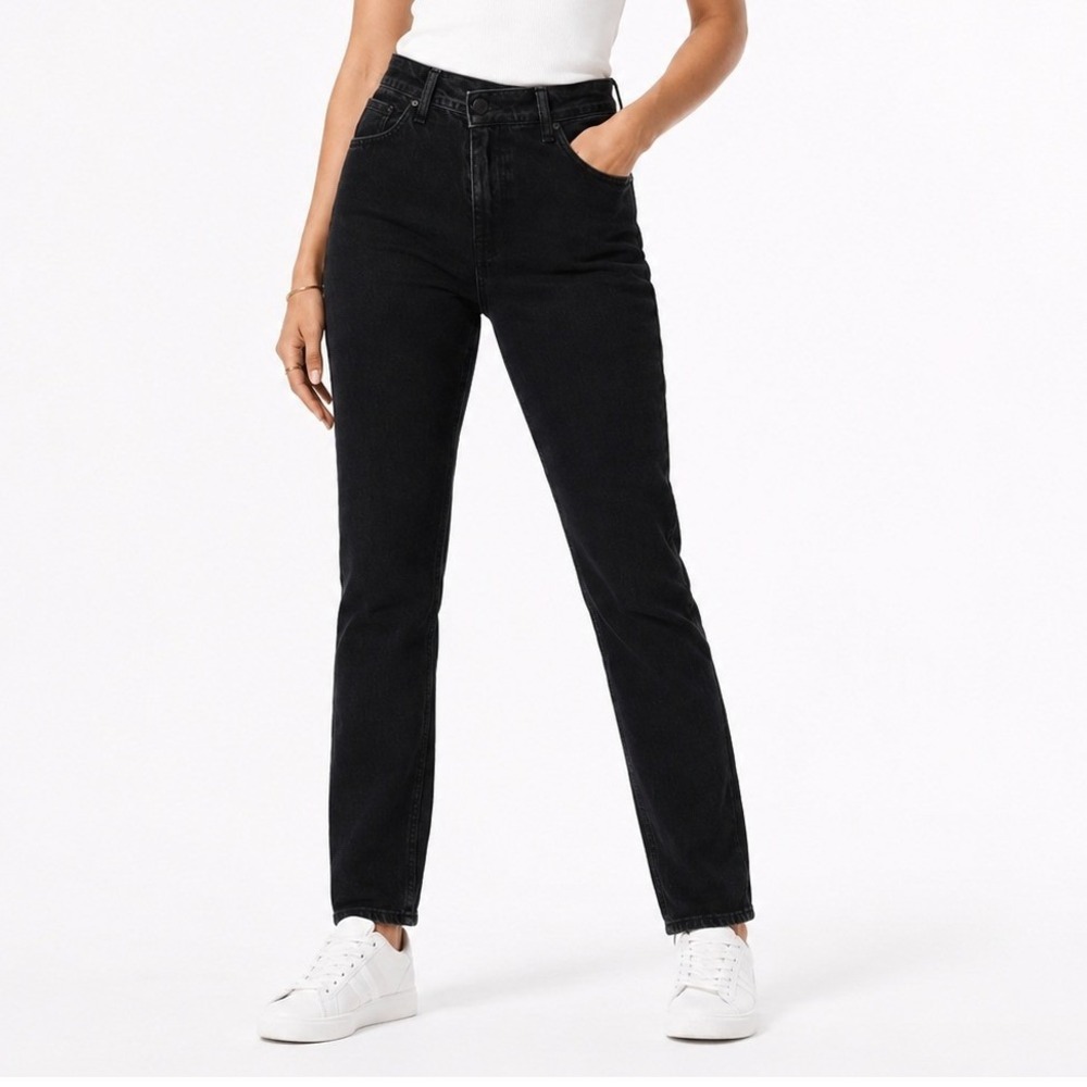 Abercrombie & Fitch 90s‎ Slim Straight Ultra High Rise Jeans Criss Cross Size 27